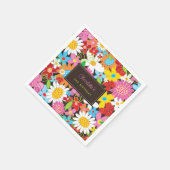 Serviette En Papier Fleurs de printemps Whimsical Jardin Fête d'annive (Coin)