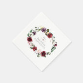 Serviette En Papier Fleurs de prune rousse Bourgogne Mariage de couron (Coin)
