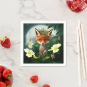 Serviette En Papier Fleurs de renard de fée découpage (En situation)