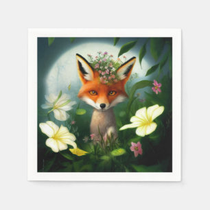 Serviette En Papier Fleurs de renard de fée découpage