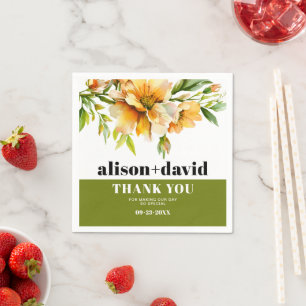 Serviette En Papier Fleurs de rhododendron jaune orangé mariage tomban