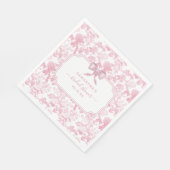 Serviette En Papier Fleurs de roses florales roses et blanches Mariage (Coin)