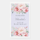 Serviette En Papier Fleurs de roses rose lavande élégant anniversaire (Devant)