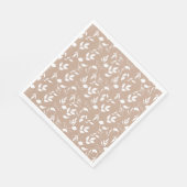Serviette En Papier Fleurs de silhouette romantique délicates taupe mo (Coin)