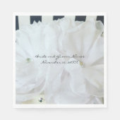 Serviette En Papier Fleurs de soie blanche avec Arrière - plan rayé (Devant)