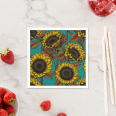 Serviette En Papier Fleurs de soleil (En situation)