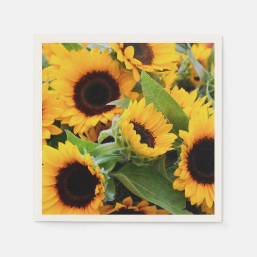 Serviette En Papier Fleurs de soleil (Devant)