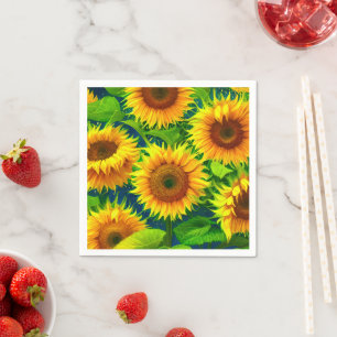 Serviette En Papier Fleurs de soleil Ai