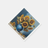 Serviette En Papier Fleurs de soleil dans le vase (Coin)