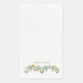 Serviette En Papier Fleurs de soleil élégantes & Foliage Mariage perso (Devant)