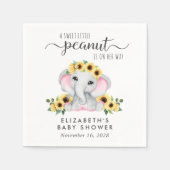 Serviette En Papier Fleurs de soleil éléphant Baby Girl Douche (Devant)