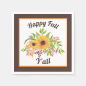 Serviette En Papier Fleurs de soleil et baies d'aquarelle Bonne chute (Devant)