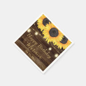 Serviette En Papier Fleurs de soleil florales rustiques fête d'anniver (Coin)