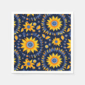 Serviette En Papier Fleurs de soleil jaunes de marine folk (Devant)