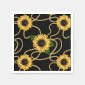 Serviette En Papier Fleurs de soleil jaunes élégantes Motif élégant su (Devant)