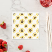 Serviette En Papier Fleurs de soleil jaunes Motif Floral (En situation)