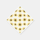 Serviette En Papier Fleurs de soleil jaunes Motif Floral (Coin)