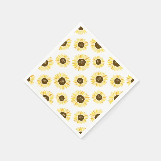 Serviette En Papier Fleurs de soleil jaunes Motif Floral (Coin)
