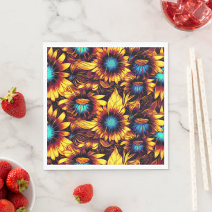 Serviette En Papier Fleurs de soleil lumineuses