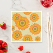 Serviette En Papier Fleurs de soleil rétro