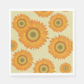 Serviette En Papier Fleurs de soleil rétro (Devant)