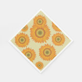 Serviette En Papier Fleurs de soleil rétro (Coin)