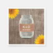 Serviette En Papier Fleurs de soleil rustiques Mason Jar mariage vinta (Devant)