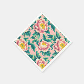 Serviette En Papier Fleurs de style chinoiserie rose vif (Coin)