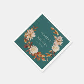 Serviette En Papier Fleurs de teint rustique (Coin)