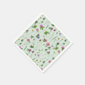Serviette En Papier Fleurs de trèfle d'aquarelle vert pâté (Coin)