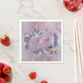 Serviette En Papier Fleurs de Tuberose et de Lavande (En situation)