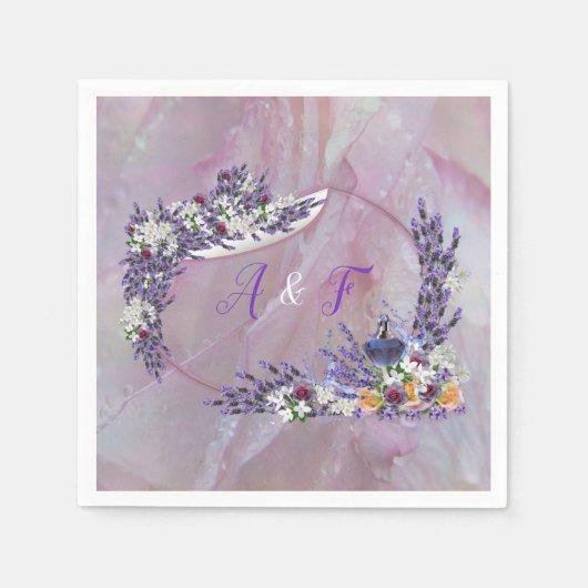 Serviette En Papier Fleurs de Tuberose et de Lavande (Devant)