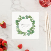 Serviette En Papier Fleurs de verdure boho eucalyptus (En situation)