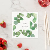 Serviette En Papier Fleurs de verdure boho eucalyptus (En situation)