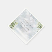 Serviette En Papier Fleurs de verdure rustique flocons de neige d'hive (Coin)