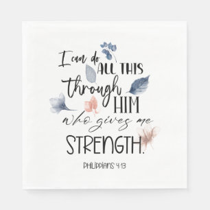 Serviette En Papier Fleurs de verset biblique