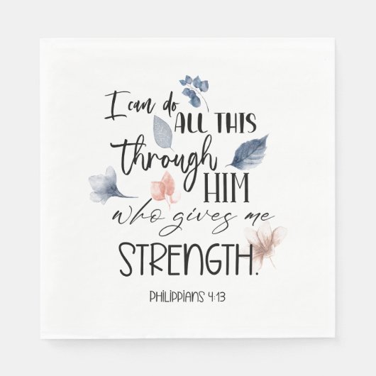 Serviette En Papier Fleurs de verset biblique (Devant)