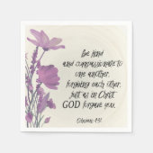 Serviette En Papier Fleurs de verset biblique (Devant)