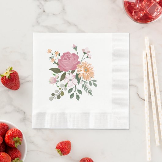 Serviette En Papier Fleurs d'eau (En situation)