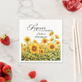 Serviette En Papier Fleurs D'Eau Fleurs De Soleil Célébration De La Vi (En situation)