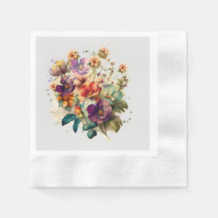 Serviette En Papier Fleurs d'eau vintage