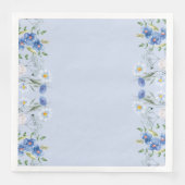 Serviette En Papier Fleurs délicates bleu simple Mariage Anniversaire (Devant)