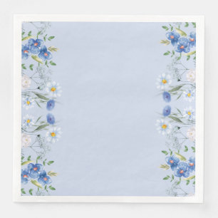 Serviette En Papier Fleurs délicates bleu simple Mariage Anniversaire