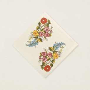 Serviette En Papier fleurs délicates de la faim