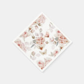Serviette En Papier Fleurs Délicates et Papillons (Coin)
