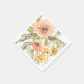 Serviette En Papier Fleurs D'Été Fin I (Coin)