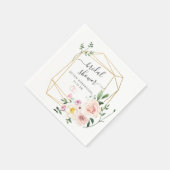 Serviette En Papier Fleurs d'été rose tendre pour une mariée personnal (Coin)