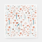 Serviette En Papier Fleurs d'été scandinaves (Devant)