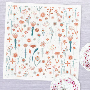 Serviette En Papier Fleurs d'été scandinaves