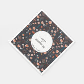 Serviette En Papier Fleurs d'été scandinaves Boho foncé moderne (Coin)